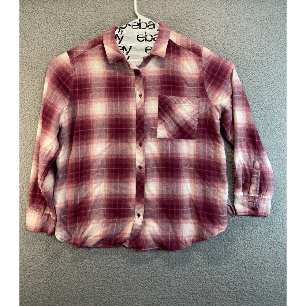 Arizona Button Up Shirt Plaid Flannel Long Sleeve Mens Size XL